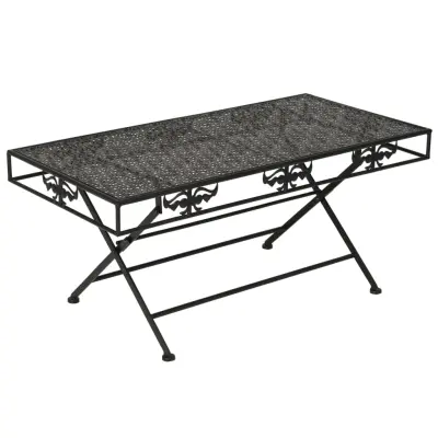 vidaXL Zložljiva klubska miza starinski stil kovina 100x50x45 cm črna