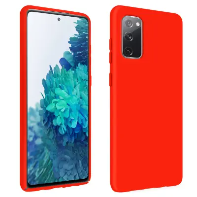 Samsung Galaxy S20 FE Poltrdi silikonski ovitek z mehkim zakljuckom na dotik - rdec