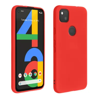 Google Pixel 4A Poltrdi silikonski ovitek z mehkim zakljuckom na dotik - rdec