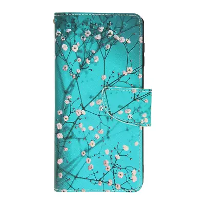 Ovitek z majhnimi rožicami za Samsung Galaxy A12, preklop z vec predelki in držalo za video