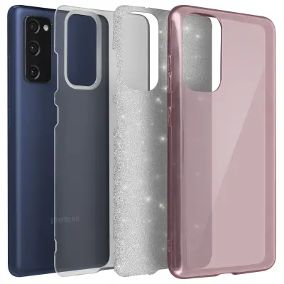 Ovitek z blešcicami za Samsung Galaxy S20 FE, soft gel silikon - roza