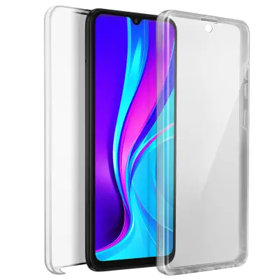 Xiaomi Redmi 9C Integral 360° etui: mehka sprednja stran in trda zadnja stran - prozorna