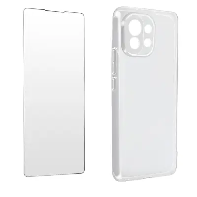 Zašcitni paket Xiaomi Mi 11 5G prozorna silikonska folija iz kaljenega stekla