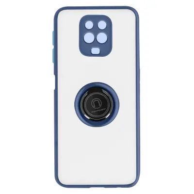 Ovitek z obrocem za Xiaomi Redmi Note 9S in 9 Pro ter 9 Pro Max - matirano hrbtišce proti prstnim odtisom, združljivo z magnetnim držalom - modra