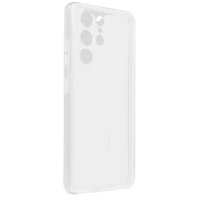 Samsung S21 Ultra Integral 360° ovitek: mehka sprednja stran in trda zadnja stran - prozorna