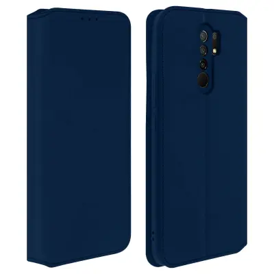 Xiaomi Redmi 9 Folio Case Držalo za kartice in stojalo za video, magnetni preklop - polnocno modra