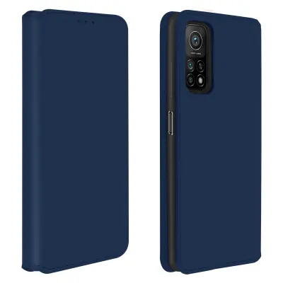 Ovitek za Xiaomi Mi 10T / Mi 10T Pro, držalo za kartice in stojalo za video, magnetni preklop - polnocno modra