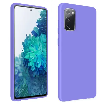 Samsung Galaxy S20 FE Poltrdi silikonski ovitek z mehkim zakljuckom na dotik - vijolicen