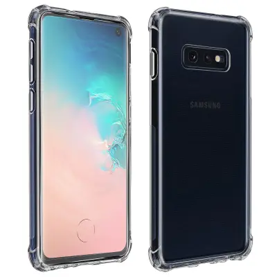 Zašcitni paket Samsung Galaxy S10e: mehko ohišje iz kaljenega stekla, odporno na udarce, Premium - prozorno