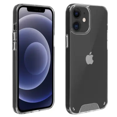 Silikonski odbijac s trdim zadnjim delom za iPhone 12 Mini, zbirka Crystal - prozoren