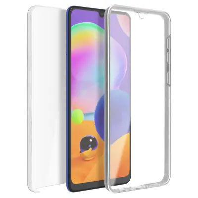 Integral 360° ovitek za Samsung A31: mehka sprednja stran in trda zadnja stran - prozorna