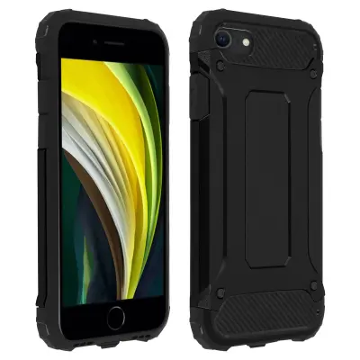 Ovitek Defender II Shockproof iPhone SE 2022, 2020 in iPhone 8, 7, odpornost na padce 1,8 metra - crn