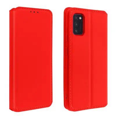Folio etui za Samsung A41, držalo za kartice in video, magnetna loputa - rdeca