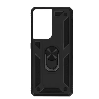 Ovitek Ultra Shockproof za Samsung Galaxy S21 s kovinskim nosilnim obrocem - crn