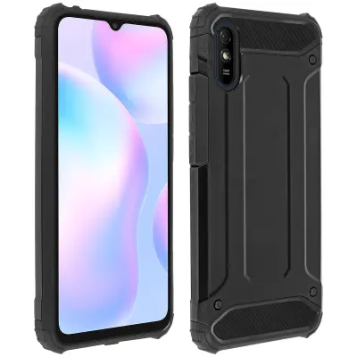 Ovitek za Xiaomi Redmi 9A Defender II, odporen na udarce, 1,8 metra, odporen na padce - crn