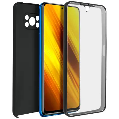 Xiaomi Poco X3 in X3 Pro Integral 360° etui: mehka sprednja stran in trda zadnja stran - crna
