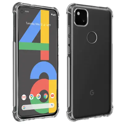 Google Pixel 4A Premium 360° Protection Pack: mehka torbica iz kaljenega stekla, odporna na udarce - prozorna