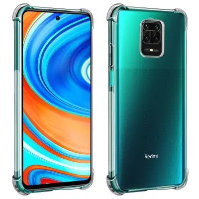 Premium zašcitni paket Xiaomi Redmi Note 9S / 9 Pro / 9 Pro Max: mehka torbica iz kaljenega stekla, odporna na udarce - prozorna