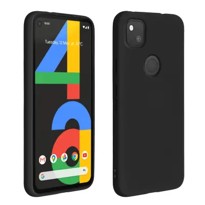 Google Pixel 4A Poltrdi silikonski ovitek z mehkim zakljuckom na dotik - crn