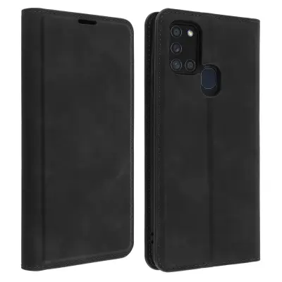 Magnetna preklopna torbica, držalo za kartice in stojalo za Samsung Galaxy A21s - crna