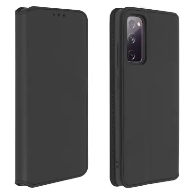 Ovitek za Samsung Galaxy S20 FE, držalo za kartice in stojalo za video, magnetni preklop - crn