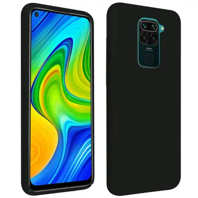 Ovitek za Xiaomi Redmi Note 9 iz poltrdnega silikona z mehkim zakljuckom - crn