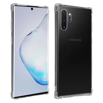 Ovitek iz mehkega silikona za Samsung Galaxy Note 10 Plus z ojacanimi vogali, odporen proti udarcem - prozoren