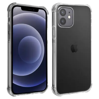 Ovitek iz mehkega silikona za iPhone 12 / 12 Pro z ojacanimi vogali, odporen proti udarcem - prozoren