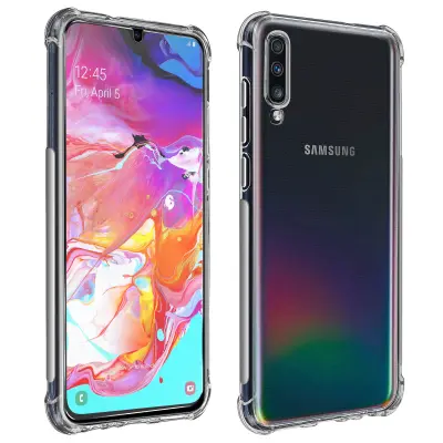 Samsung Galaxy A70 Premium 360° Protection Pack: mehka torbica iz kaljenega stekla, odporna na udarce - prozorna