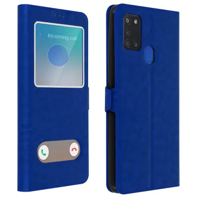 Samsung Galaxy A21s Quick Release Window Stand Case - modra