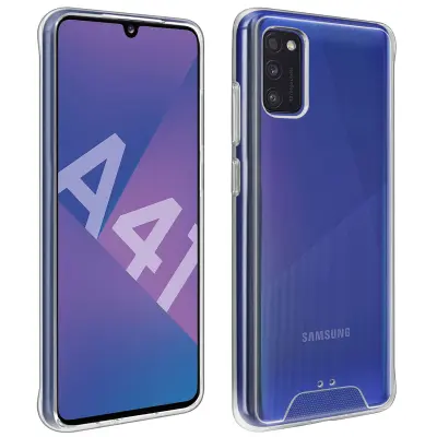 Silikonski ovitek s trdim zadnjim odbijacem za Samsung Galaxy A41, kolekcija Crystal - prozoren