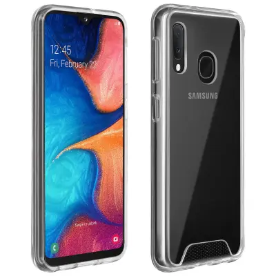 Silikonski ovitek s trdim zadnjim odbijacem za Samsung Galaxy A20e, kolekcija Crystal - prozoren