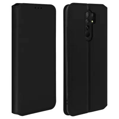 Xiaomi Redmi 9 Folio Case Držalo za kartice in stojalo za video, magnetni preklop - crn