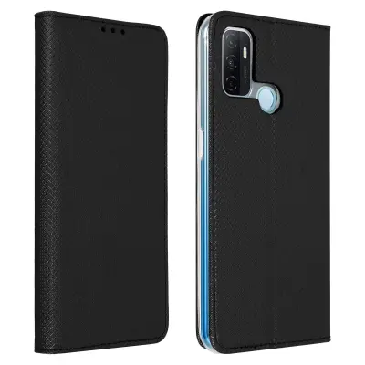 Oppo A53 / A53s magnetna preklopna torbica, držalo za kartice in stojalo - crna