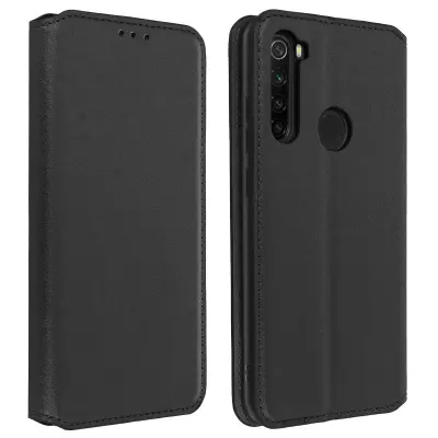 Xiaomi Redmi Note 8 in Note 8 2021 Folio Case Držalo za kartice in stojalo za video, magnetni preklop - crna