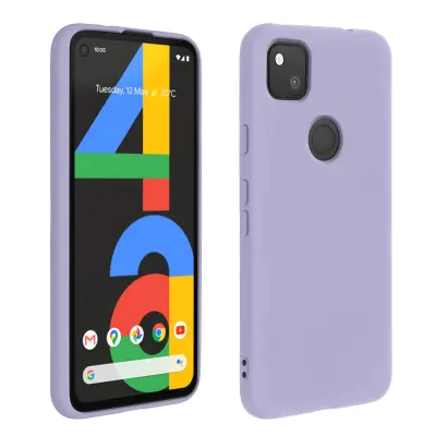 Google Pixel 4A Poltrdi silikonski ovitek z mehkim zakljuckom na dotik - vijolicen