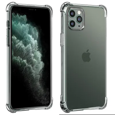 Ovitek iz mehkega silikona za iPhone 11 Pro z ojacanimi vogali, odporen proti udarcem - prozoren