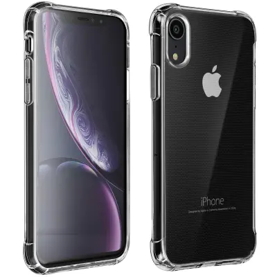 Silikonski ovitek Apple iPhone XR, odporen proti udarcem, z ojacanimi vogali - prozoren