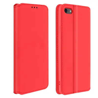Ovitek za iPhone SE 2022, 2020 in iPhone 8, držalo za kartico in video, magnetni preklop - rdec