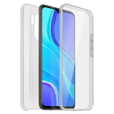 Xiaomi Redmi 9 Integral 360° etui: mehka sprednja stran in trda zadnja stran - prozorna