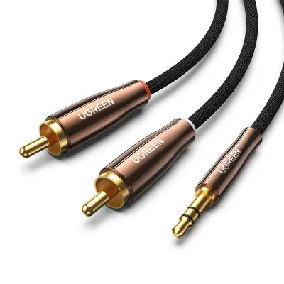 2x RCA kabel UGREEN AV170 (Cinch) jack 3.5mm, 1m (črn)
