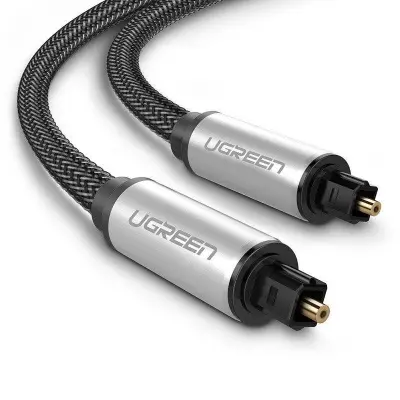 UGREEN AV108 Toslink Audio optični kabel, pleten aluminij, 1,5 m (siv)