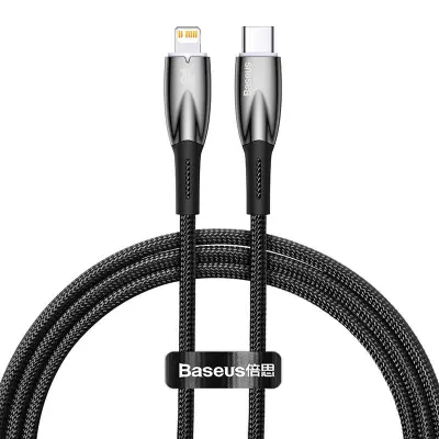 USB-C kabel za Lightning Baseus Glimmer Series, 20W, 1m (črn)