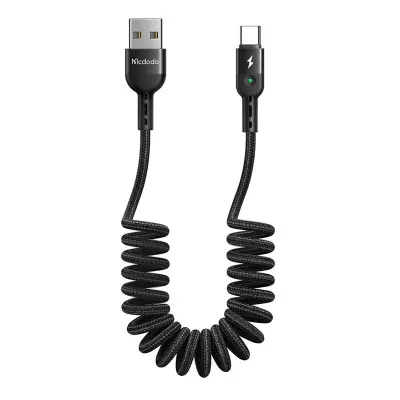 USB vzmetni kabel na USB-C Mcdodo Omega CA-6420 1,8 m (črn)