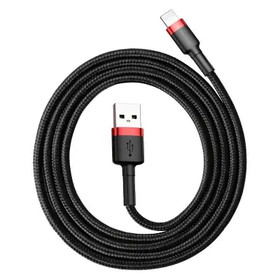 Baseus Cafule USB Lightning kabel 2,4A 0,5m (rdeč+črn)