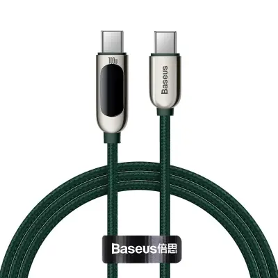Baseus zaslonski kabel USB-C na USB-C 100W 1m (zelen)