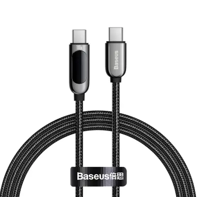 Baseus zaslonski kabel USB-C na Type-C 100W 1m (črn)