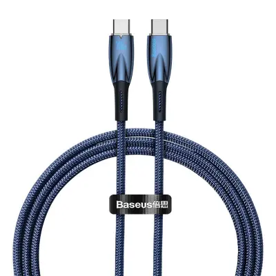 USB-C kabel za USB-C Baseus Glimmer Series, 100 W, 1 m (moder)