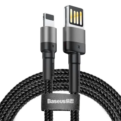 Baseus Cafule dvostranski USB Lightning kabel 1,5A 2m (siv+črn)