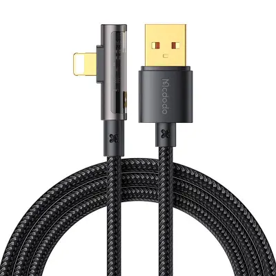 USB na lightning prism 90 stopinjski kabel Mcdodo CA-3511, 1,8 m (črn)